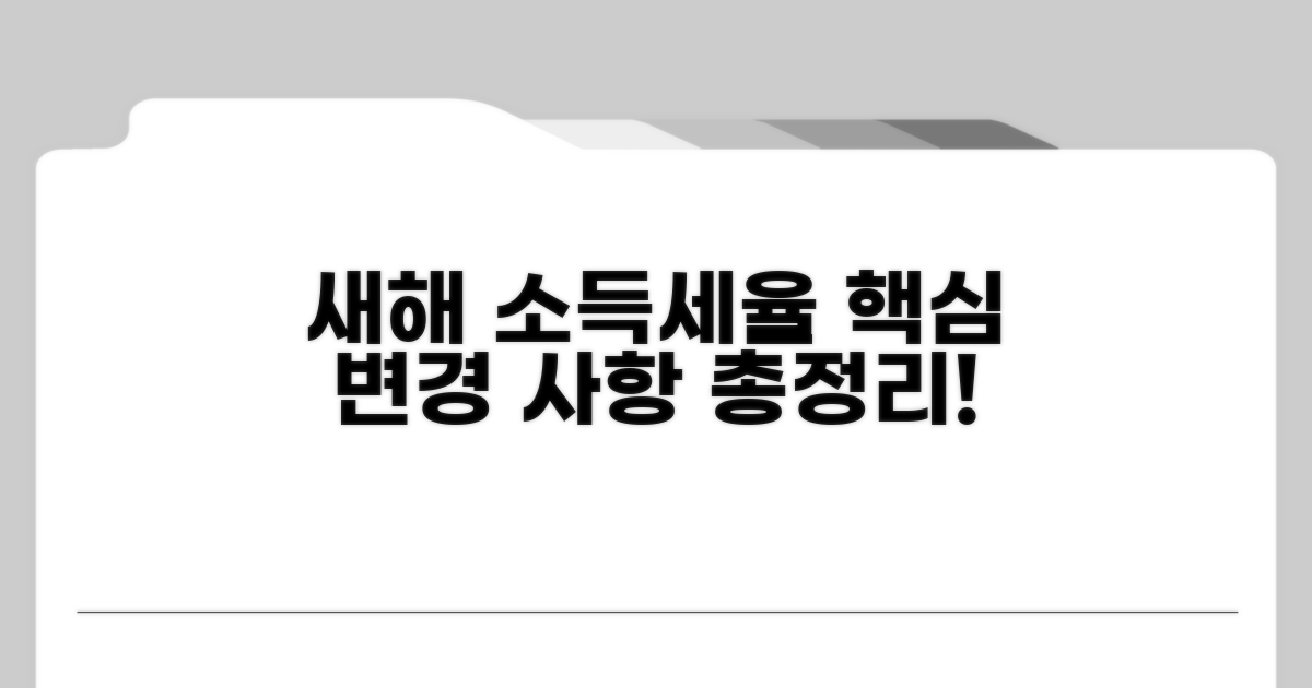 새해 소득세율표, 주요 변경 사항 총정리