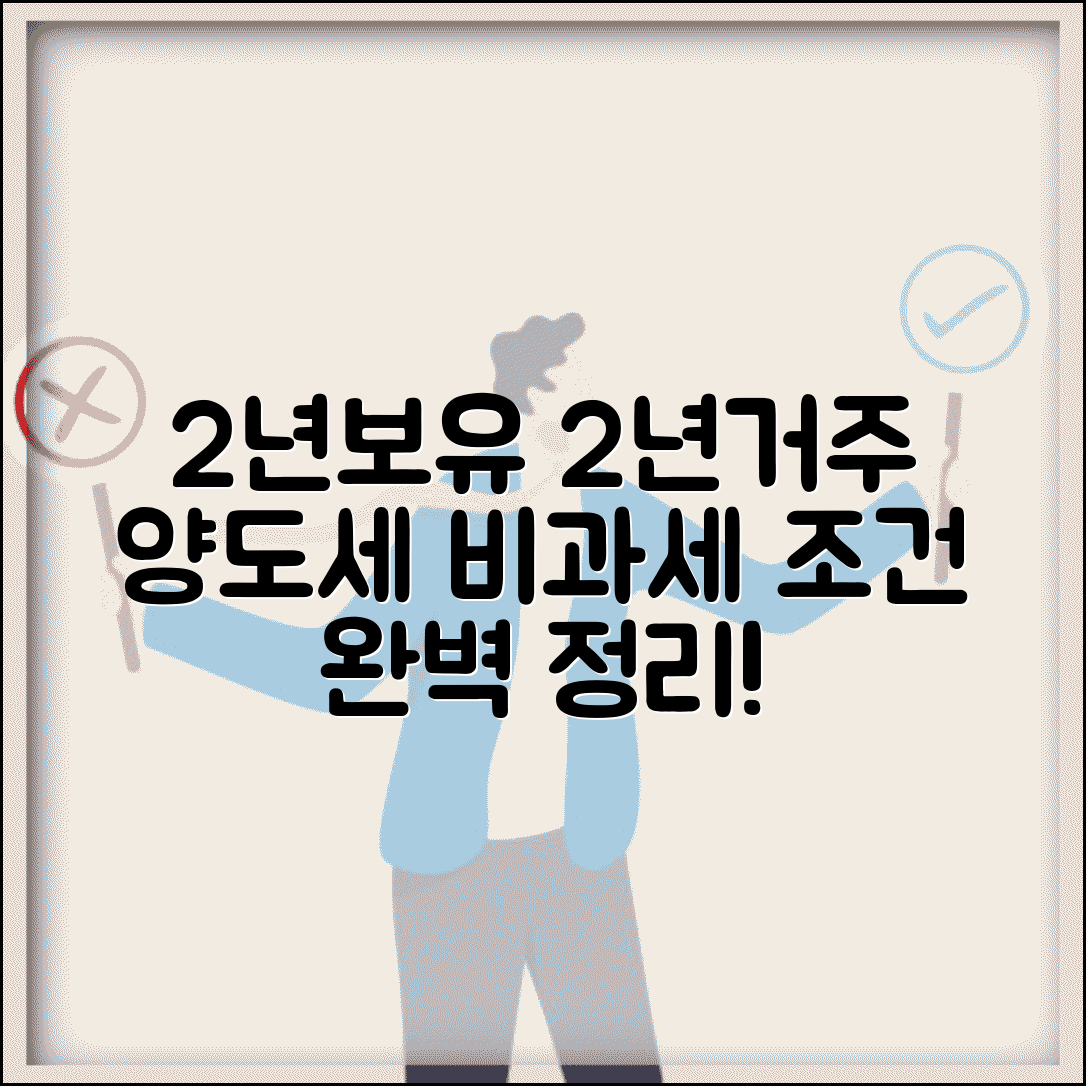 2년보유 2년거주 양도소득세 비과세 | 2년 보유거주 비과세 조건