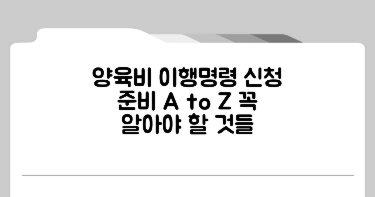 양육비 이행명령 신청 준비