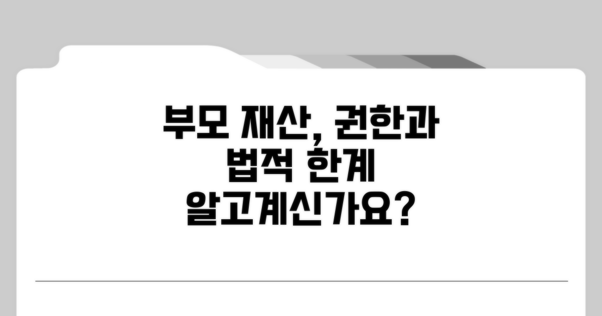 부모의 재산 관리 권한과 법적 범위
