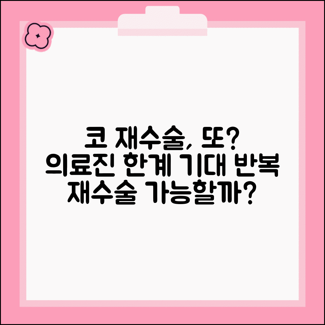 코 재수술 후에도 마음에 안들면 또 재수술 요구할 수 있나요 | 재수술 반복 | 의료진 한계 | 합리적 기대