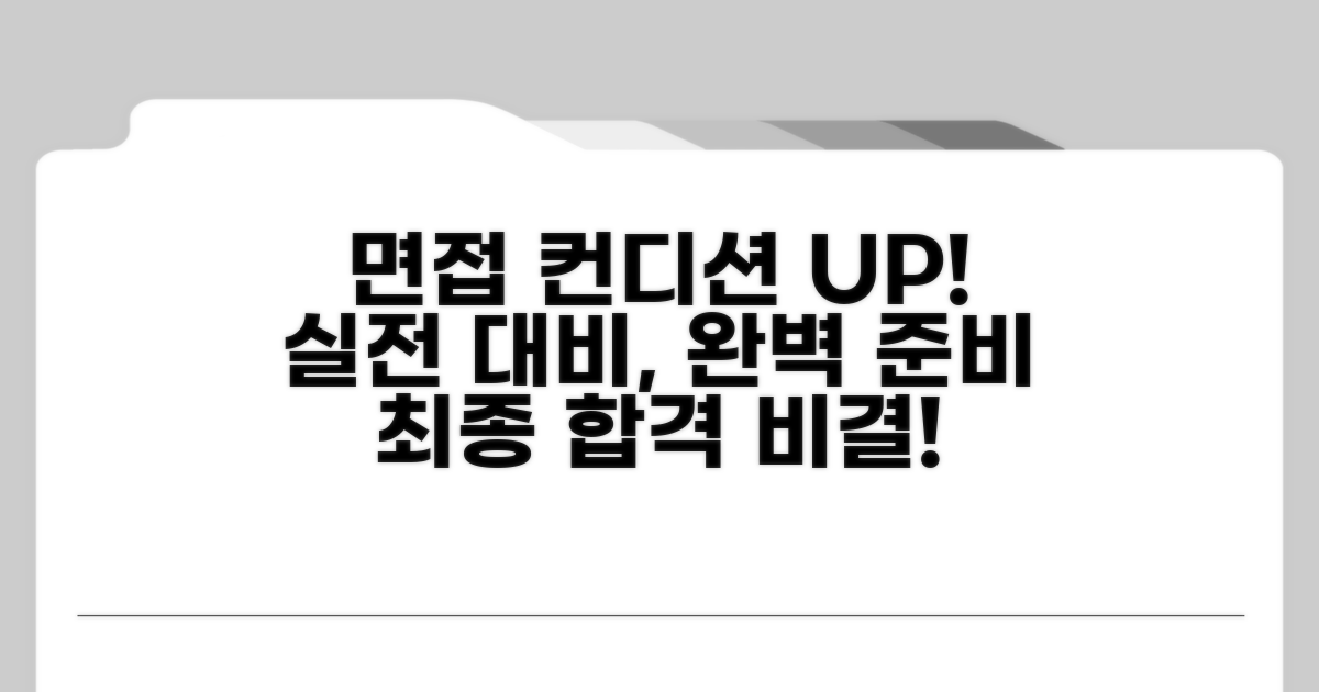 실전 대비, 면접 컨디션 유지 팁