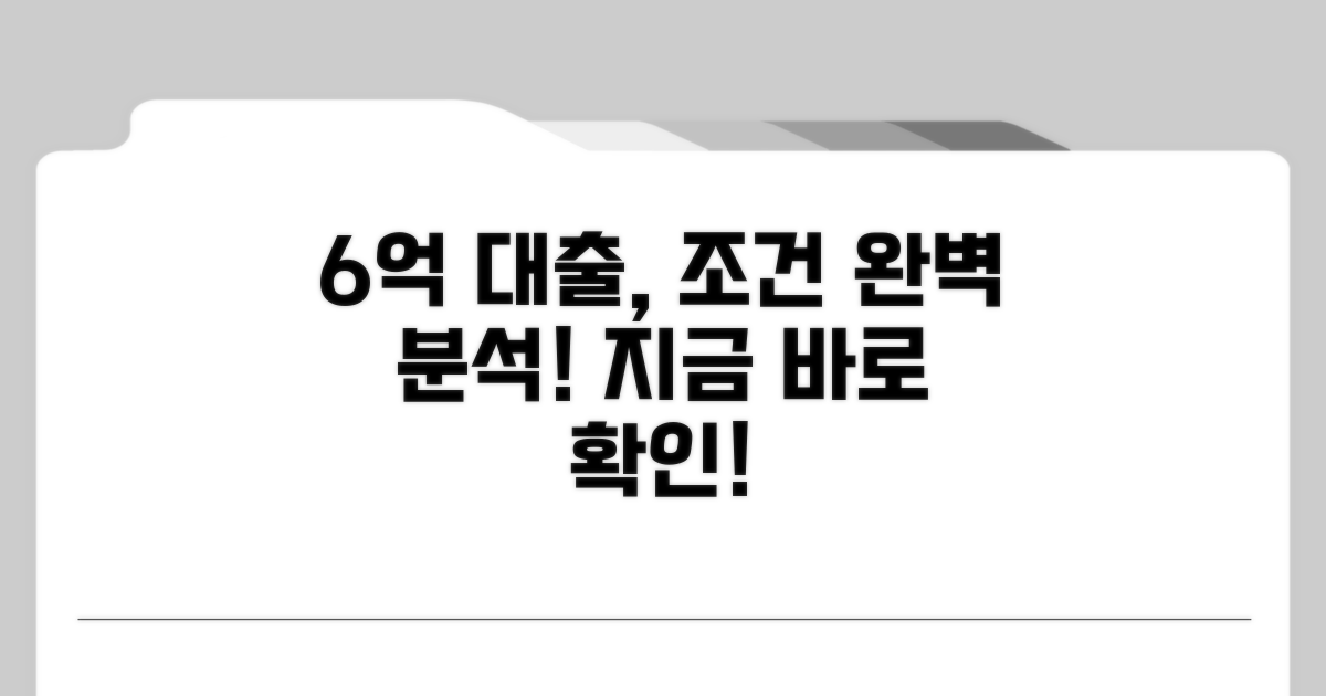 6억 주택담보대출, 조건 완벽 분석