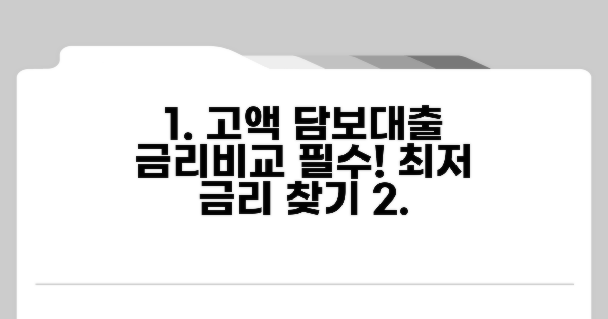 고액 담보대출 금리 비교 및 선택 가이드