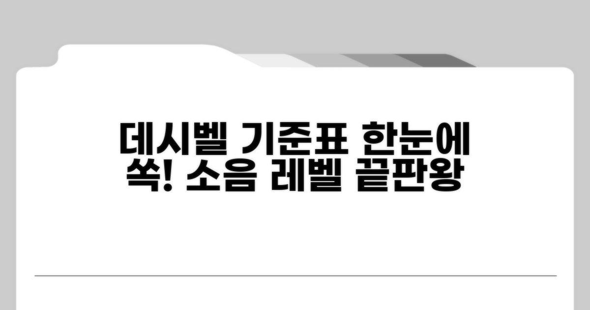 데시벨 기준표 한눈에 보기