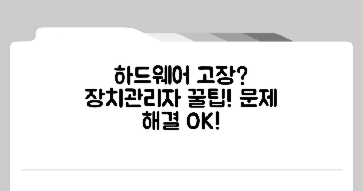 하드웨어 문제 진단, 장치관리자 활용법