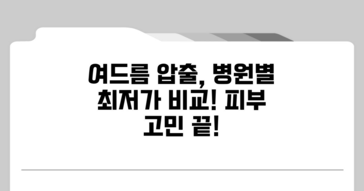 피부과 여드름 압출 비용 비교