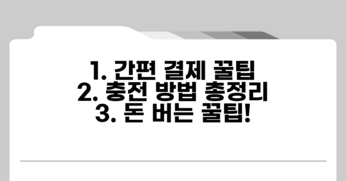 간편 결제 꿀팁과 충전 방법