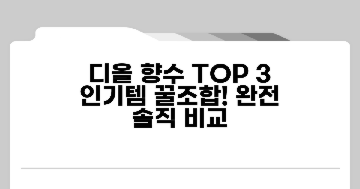 디올 향수 화장품 인기 상품 비교