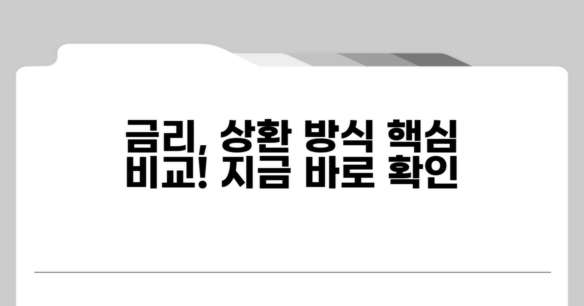 금리, 상환 방식 완벽 비교