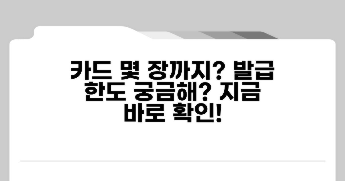 카드 발급 몇 장까지 가능할까?