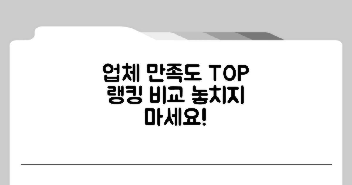 업체별 만족도 순위 비교
