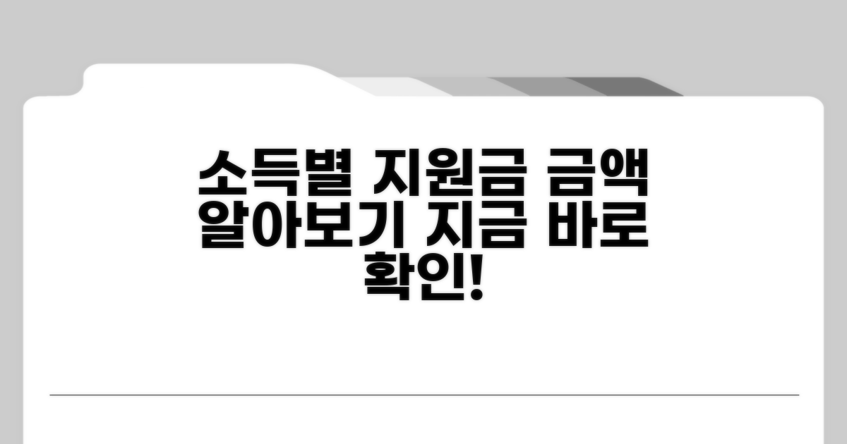 소득 수준별 지원금 금액 확인