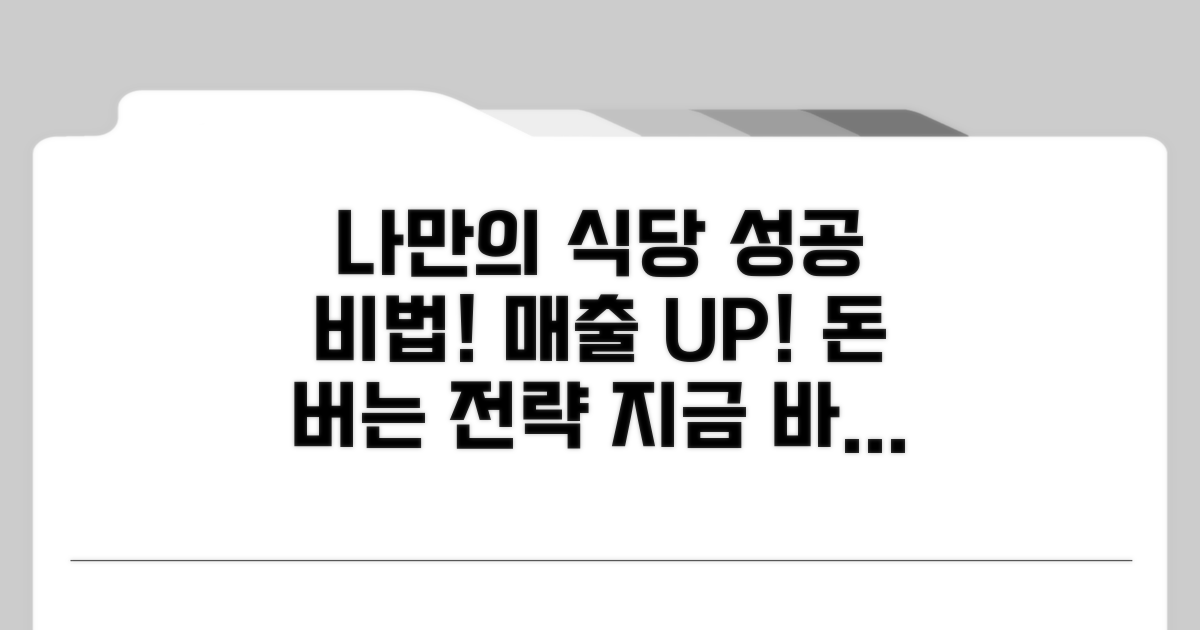 나만의 음식점 성공 전략 세우기