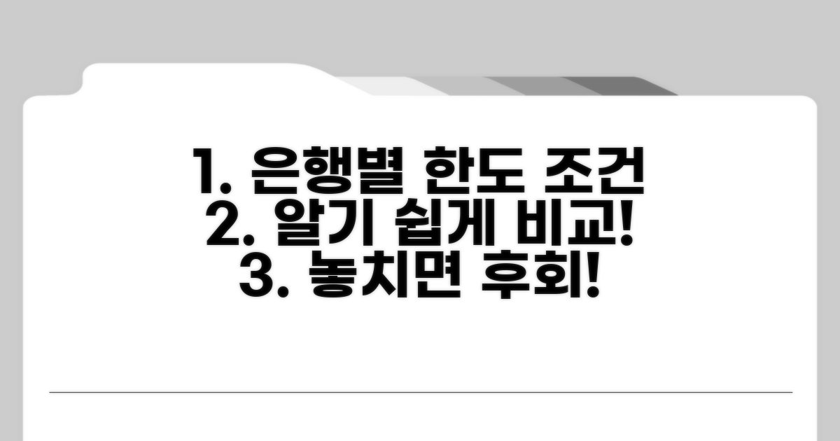 은행별 한도 조건 상세 비교 분석