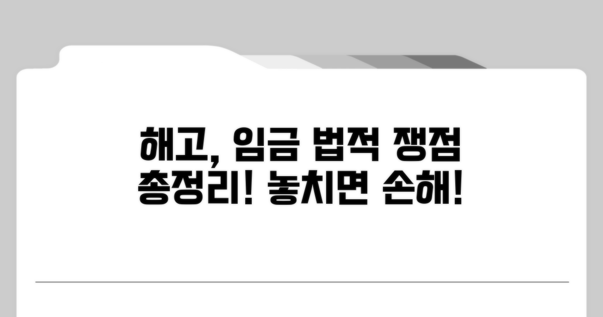 해고와 임금 관련 법적 쟁점