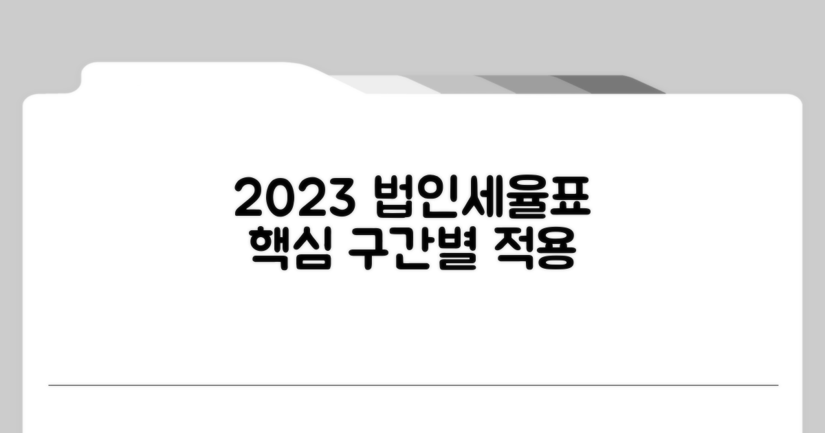 2023년 법인세율표 핵심 구간별 적용