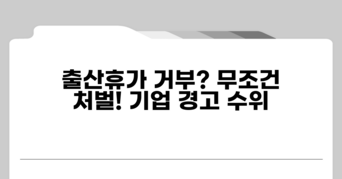 출산휴가 거부 시 처벌 수위