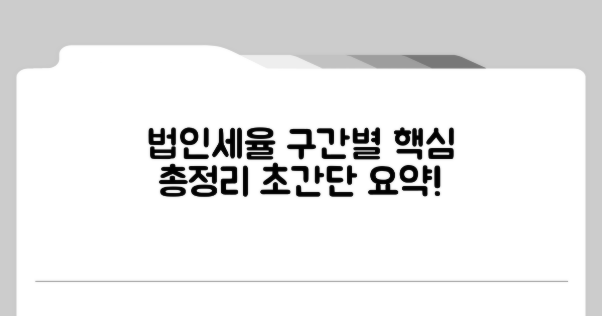 법인세율 구간별 핵심 요약