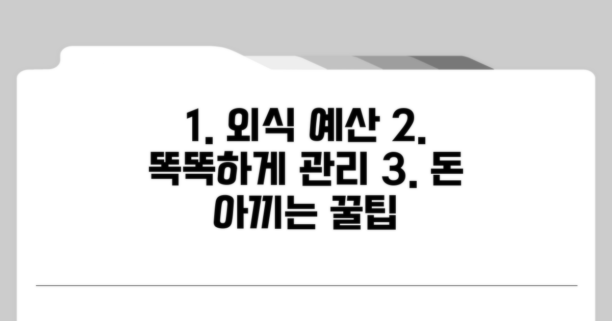 외식 예산 관리, 똑똑하게 하는 법