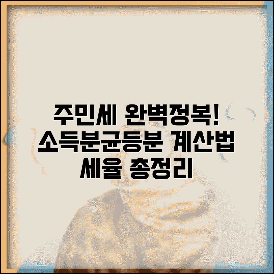 주민세 계산 방법 소득할 균등할 | 소득분·균등분 계산법과 세율 적용 방식 총정리