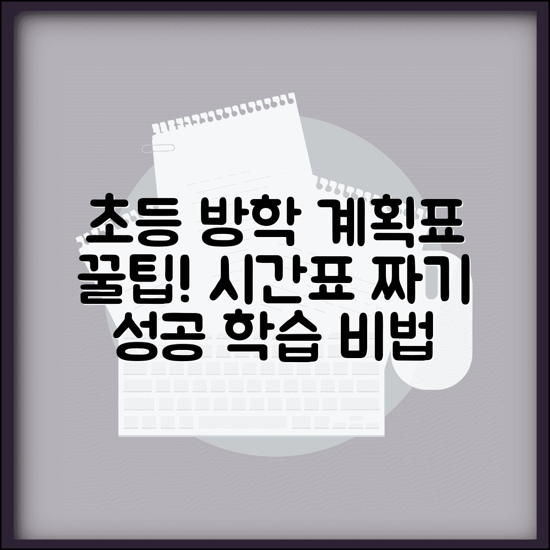 초등학생 방학 계획표 학습 계획 | 생활 패턴 관리 팁과 시간표 짜기 완벽 가이드