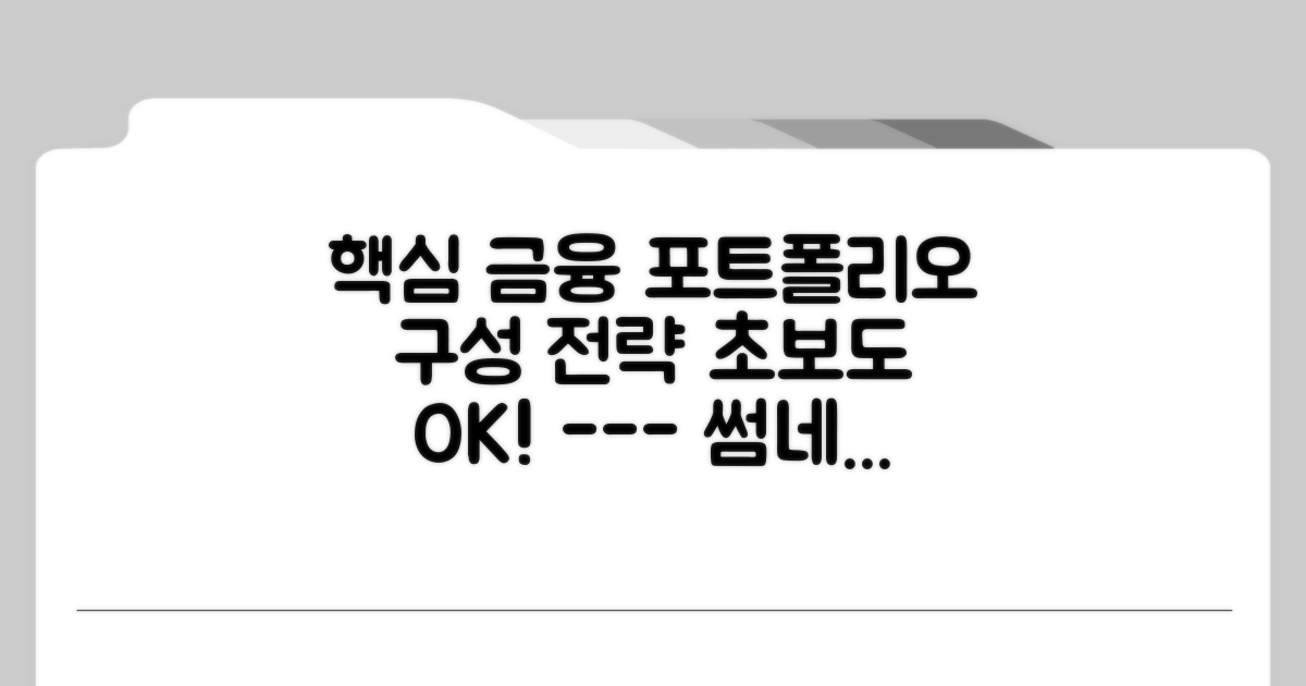 다양한 금융상품 포트폴리오 구성법