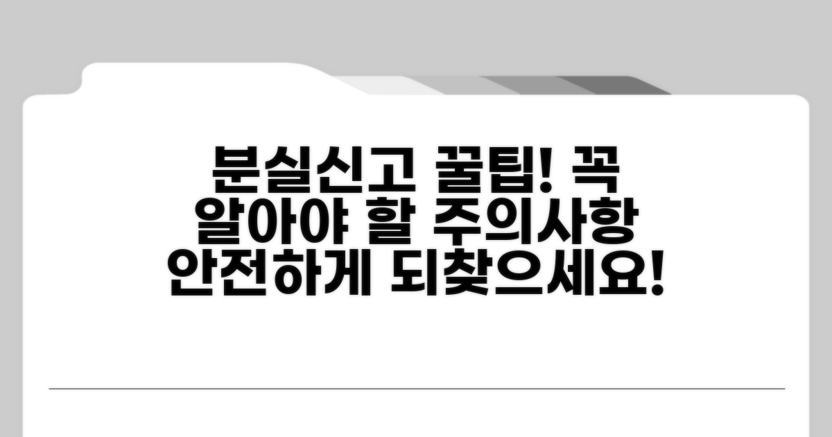 분실신고 꿀팁과 주의사항