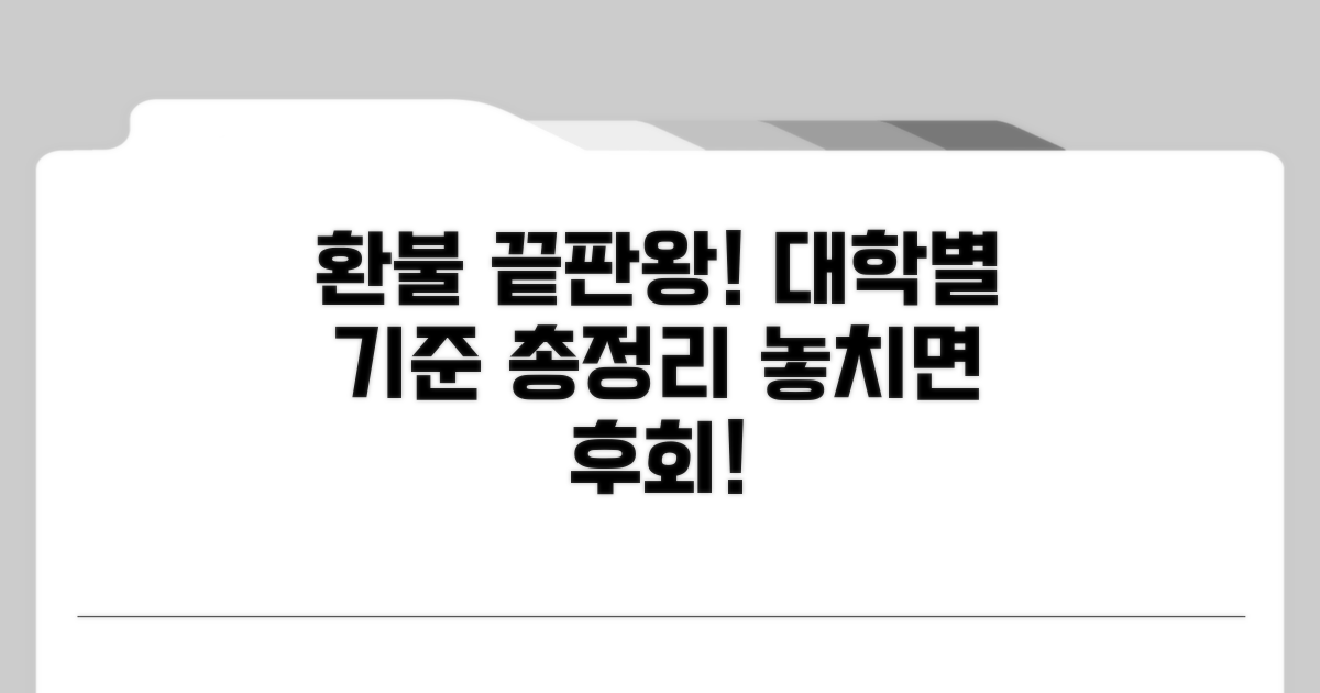 대학별 환불 기준 완벽 정리