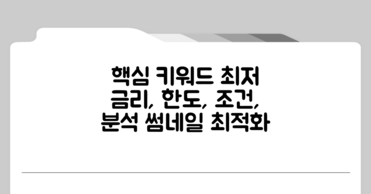 최저 금리 조건과 한도 분석
