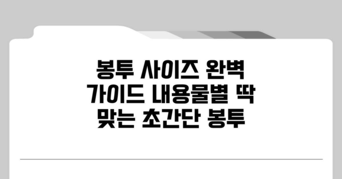 내용물별 딱 맞는 봉투 사이즈 찾기