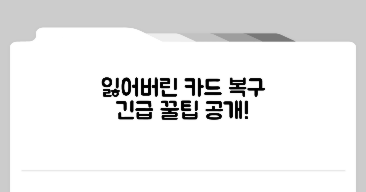 잃어버린 카드 복구 꿀팁