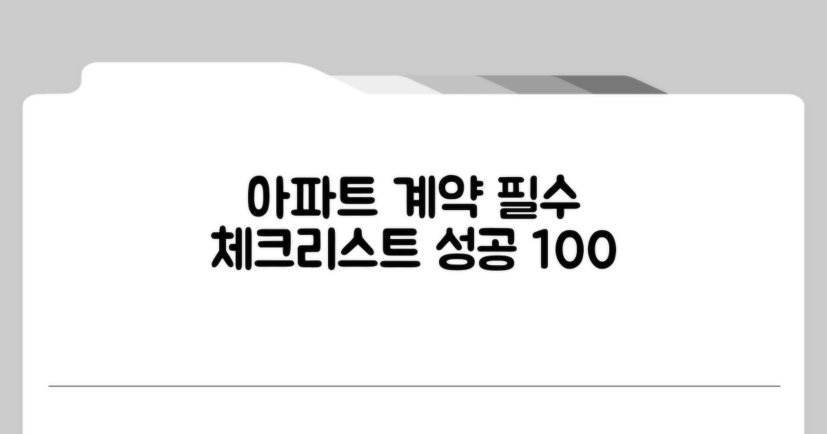 성공적인 아파트 계약을 위한 체크리스트