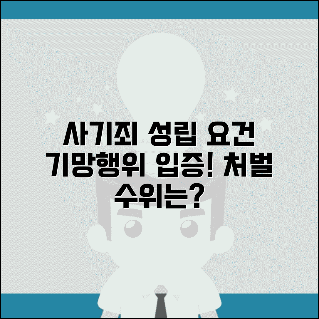 형사처벌 사기죄 성립 요건 | 사기 구성요건 | 기망행위 입증 | 사기죄 처벌 수위