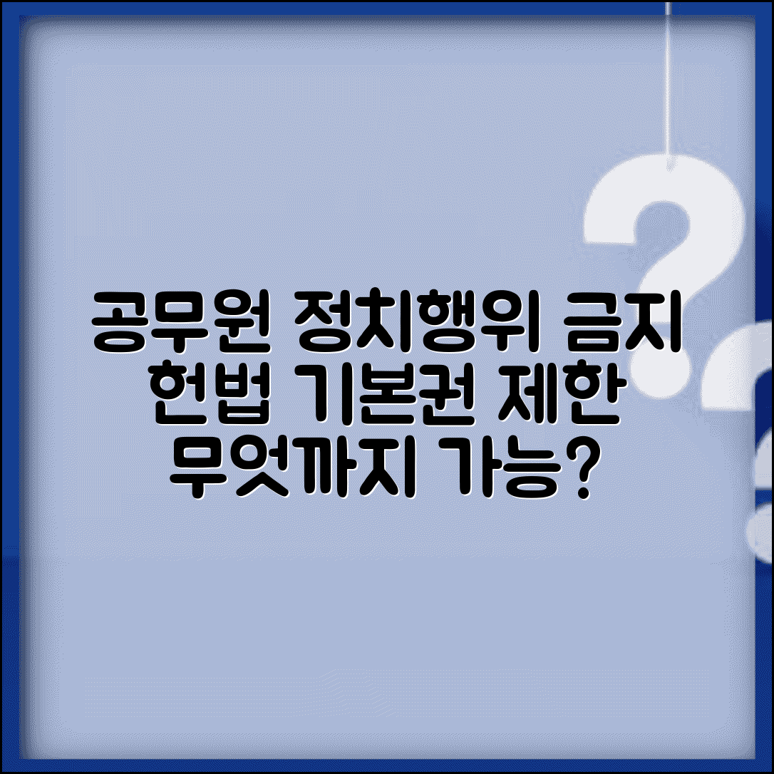공무원 정치 행위 금지 범위 분석 | 헌법상 기본권과 제한 근거
