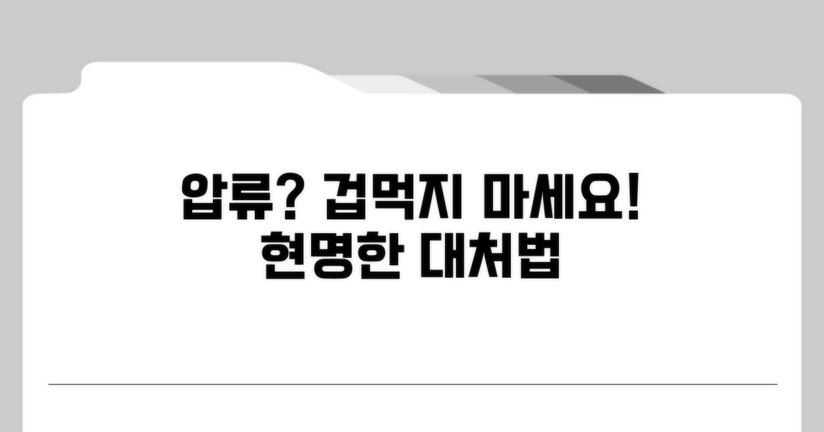 압류 상황별 대처 전략
