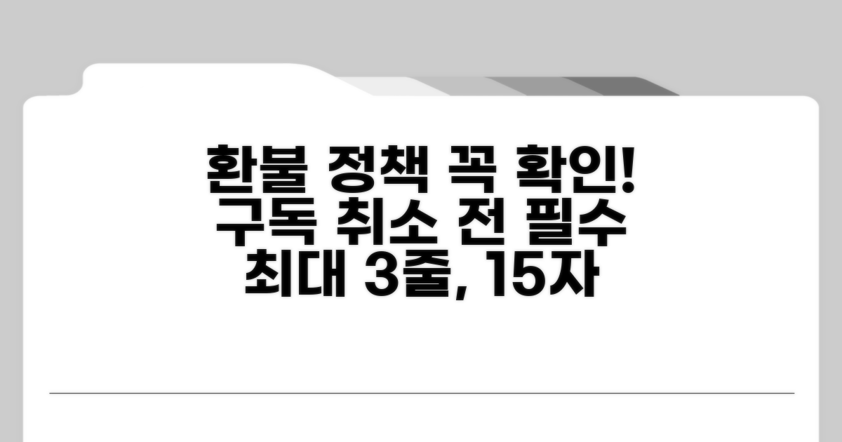 구독 취소 전 확인 필수! 환불 정책 상세 분석