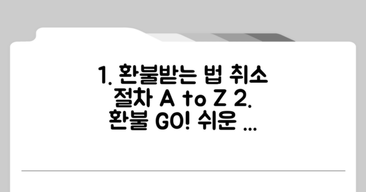 환불금 받기 위한 취소 절차 완벽 가이드