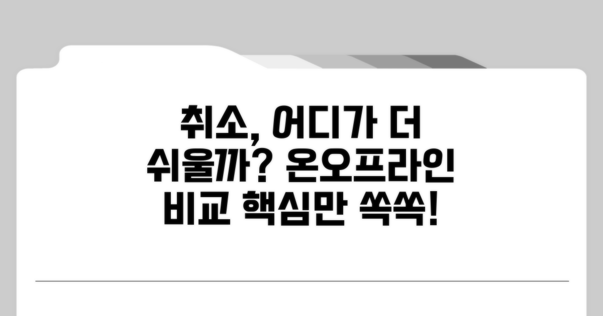 온라인·오프라인, 취소 절차 비교