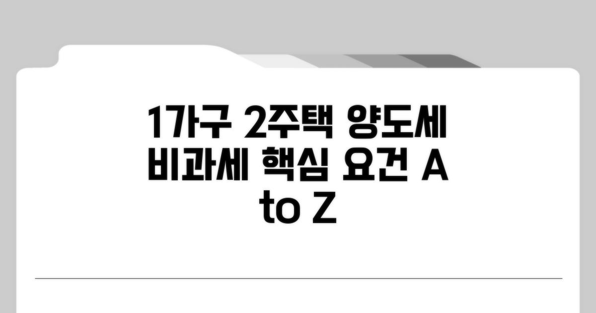 1가구 2주택 양도세 비과세 핵심 요건
