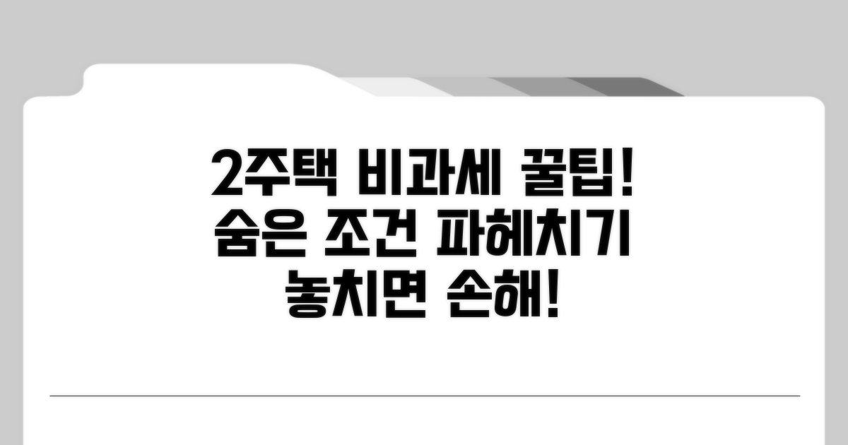 2주택 양도세 비과세 조건 완벽 분석