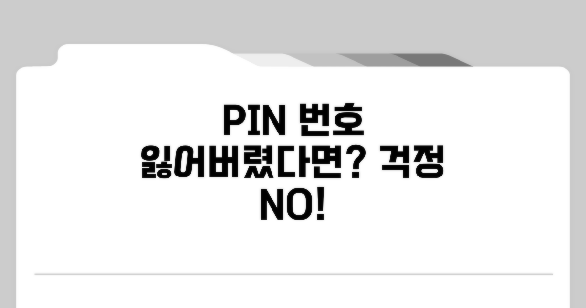 PIN 번호 잊었을 때 해결 방법