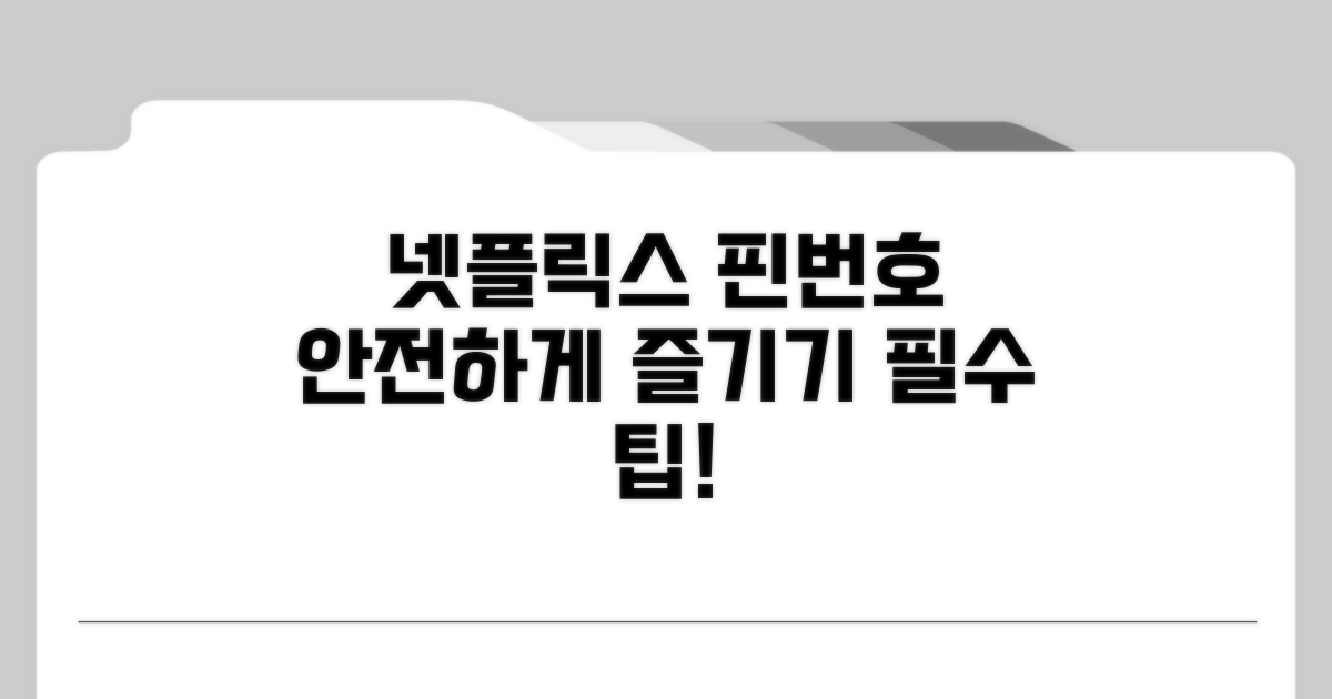 안전한 넷플릭스 이용 핀번호 활용