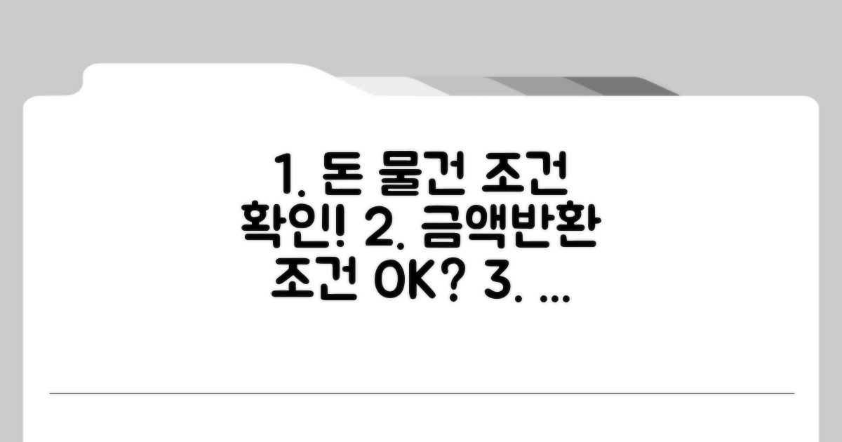 금액 지급과 물건 반환 조건 확인