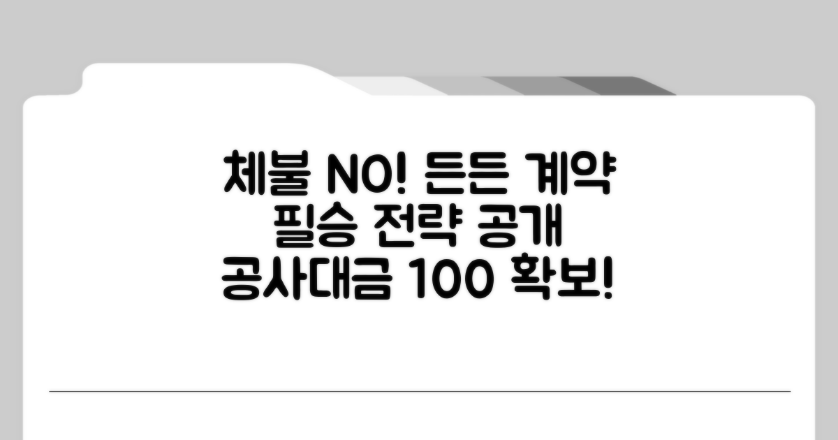 체불 없는 든든한 공사 계약 전략