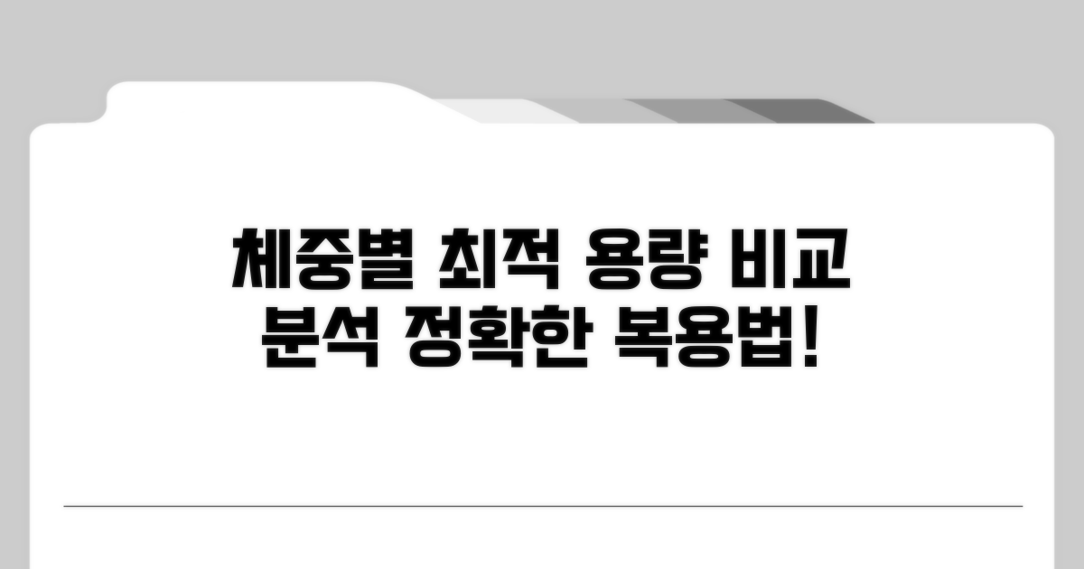 체중별 최적 용량 비교 분석