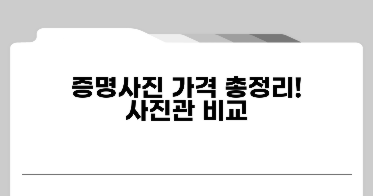 사진관 증명사진 촬영 요금 총정리