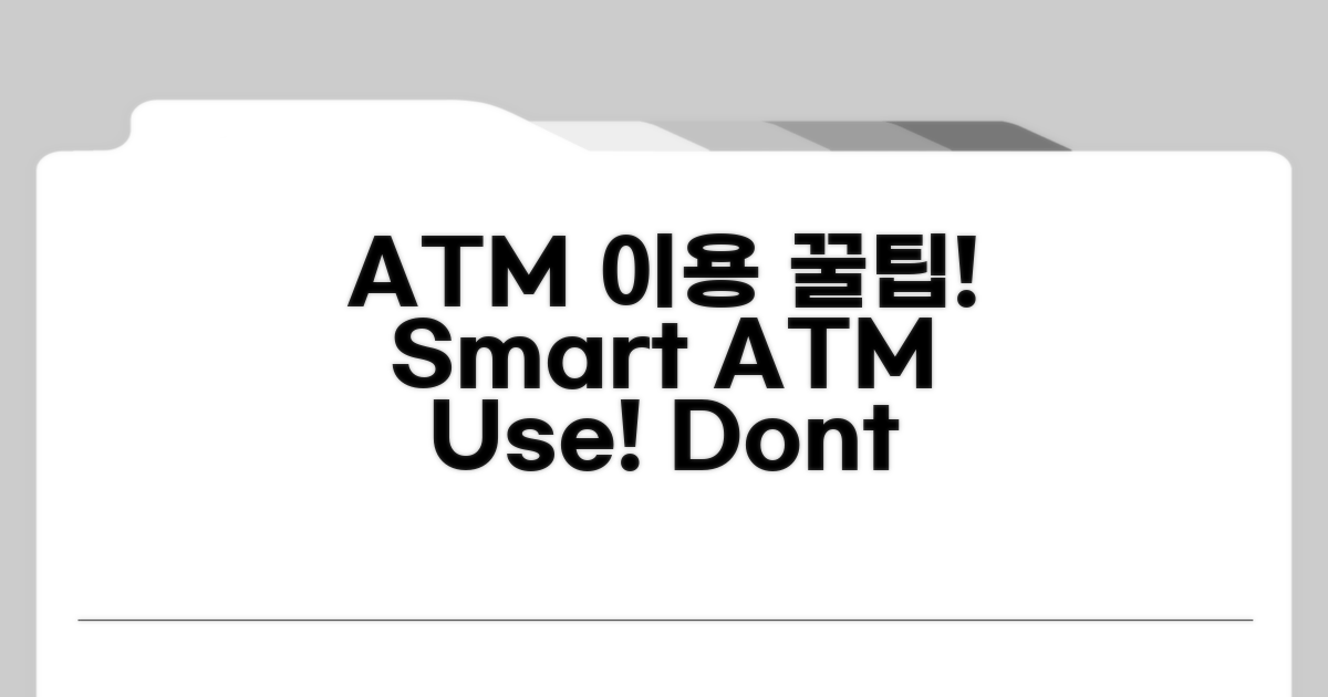 ATM 이용 시 주의할 점은?