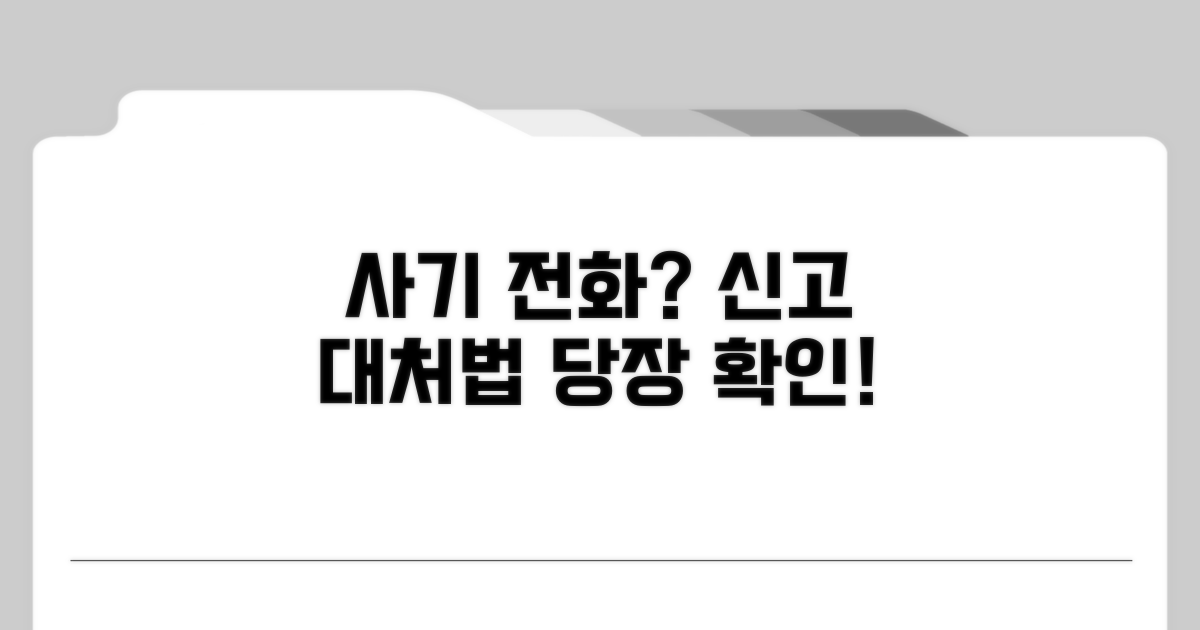 사기 전화 신고 및 대처 절차