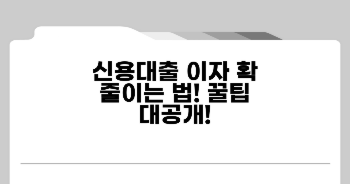 신용대출 이자, 똑똑하게 절약하는 법